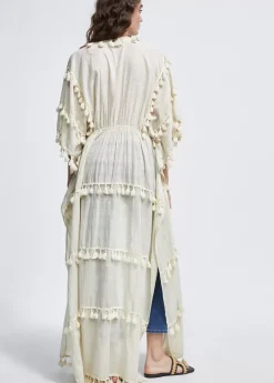 Caftan largo con pompones