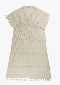 Caftan largo con pompones