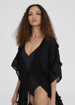 Caftan largo con pompones