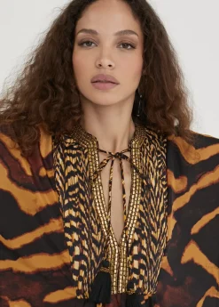 Caftan largo print animal