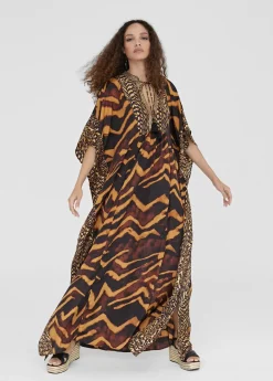Caftan largo print animal