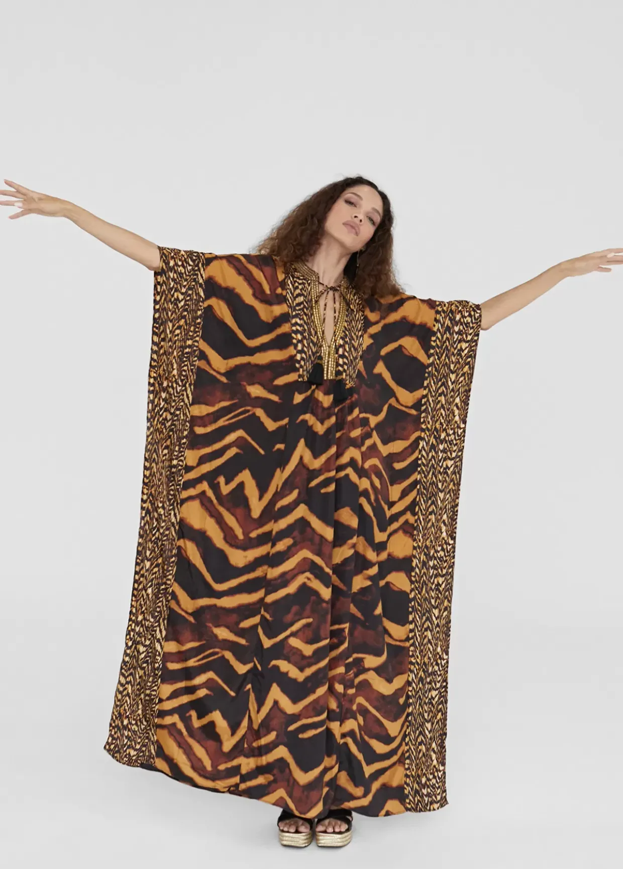 Caftan largo print animal