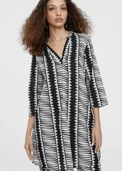 Caftán camisero estampado étnico