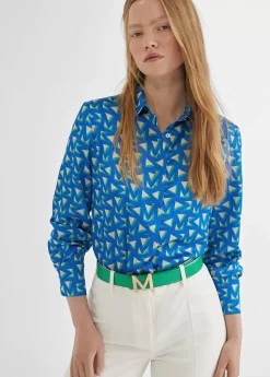 Camisa azul estamapada