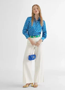 Camisa azul estamapada