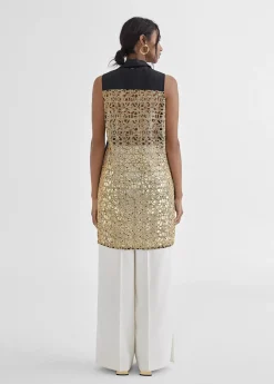 Camisa larga con bordado fantasia