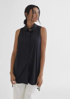 Camisa larga con bordado fantasia