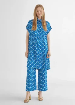 Camisa larga estampada