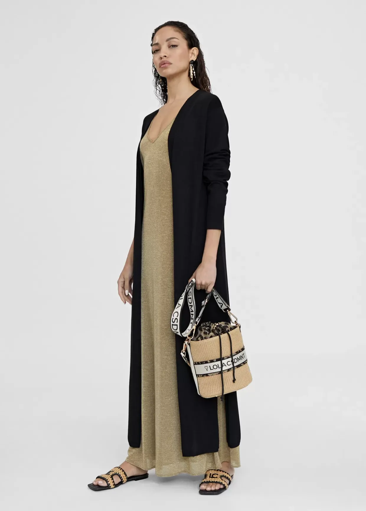 Cardigan largo de punto