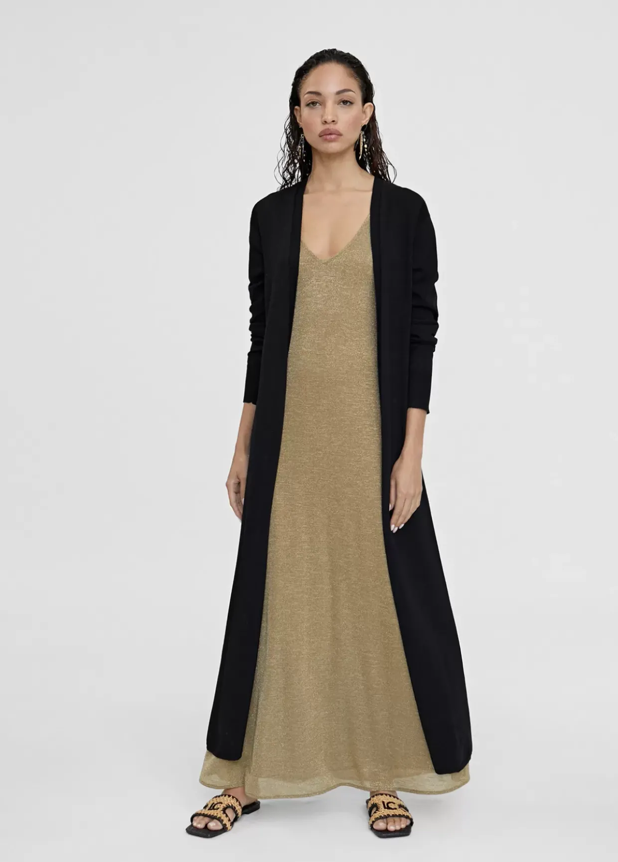 Cardigan largo de punto