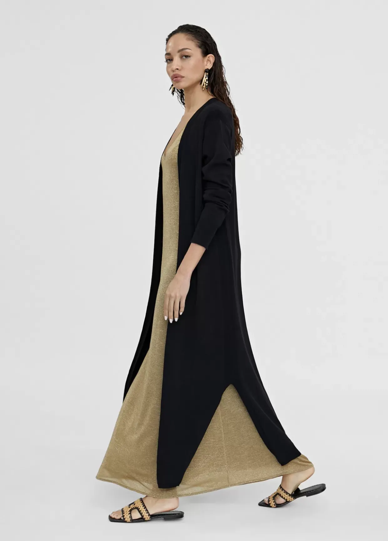 Cardigan largo de punto