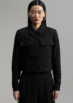 Chaqueta tweed cropped