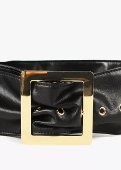 Cinturón ancho con maxi hebilla