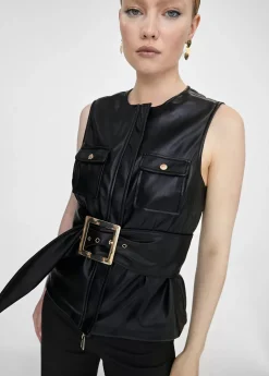 Cinturón ancho con maxi hebilla