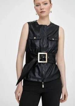 Cinturón ancho con maxi hebilla