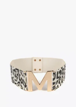 Cinturón elástico animal print