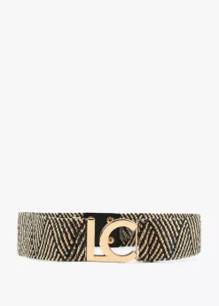 Cinturón elástico efecto ráfia