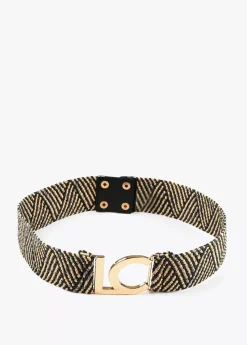 Cinturón elástico efecto ráfia