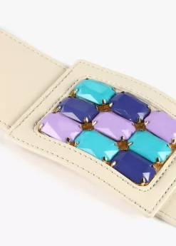 Cinturón elástico efecto ráfia