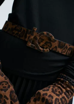 Cinturón reversible animal print