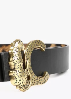 Cinturón reversible animal print