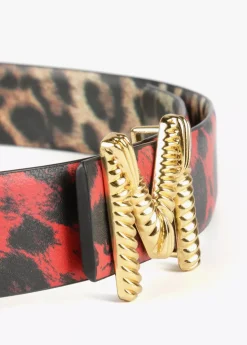 Cinturón reversible animal print