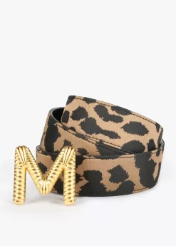 Cinturón reversible estampado animal y negro