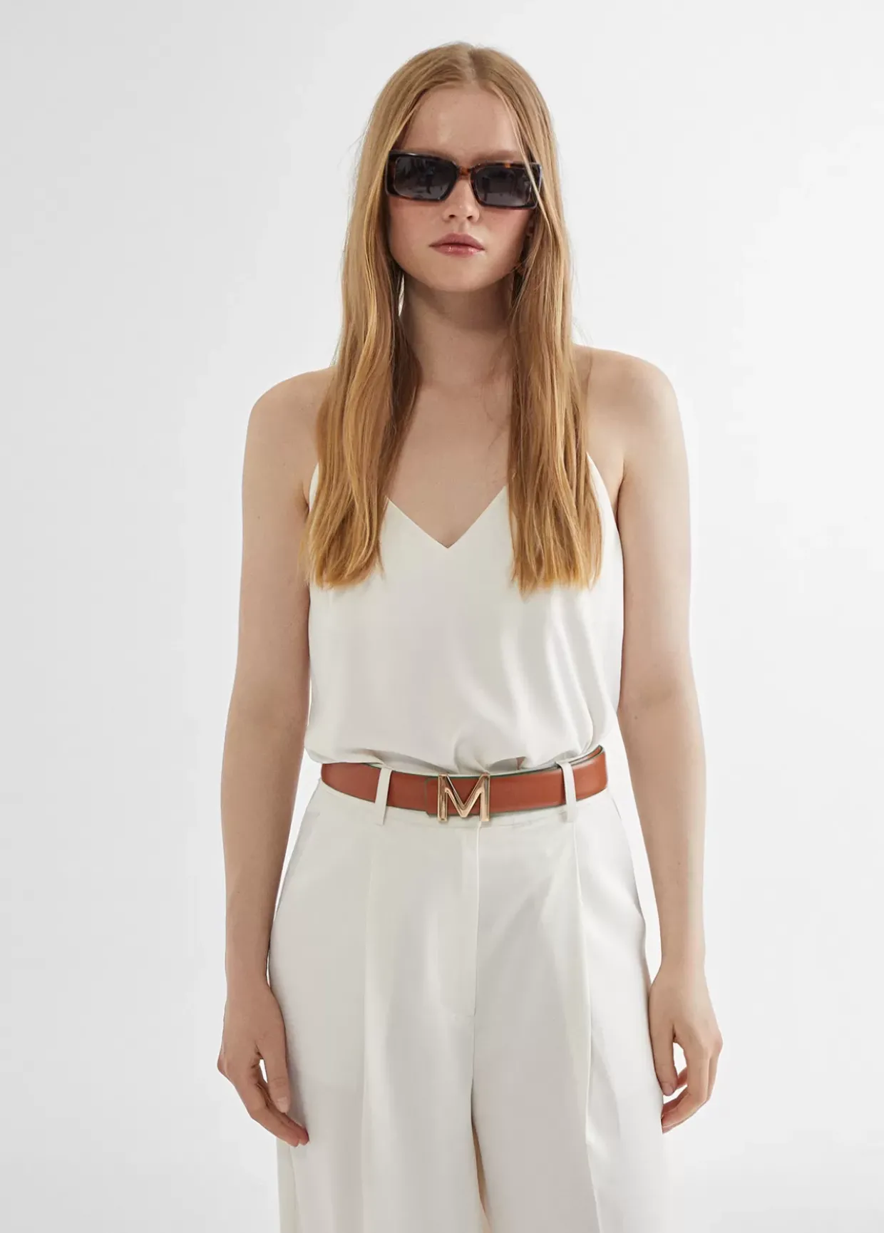 Cinturón reversible hebilla dorada