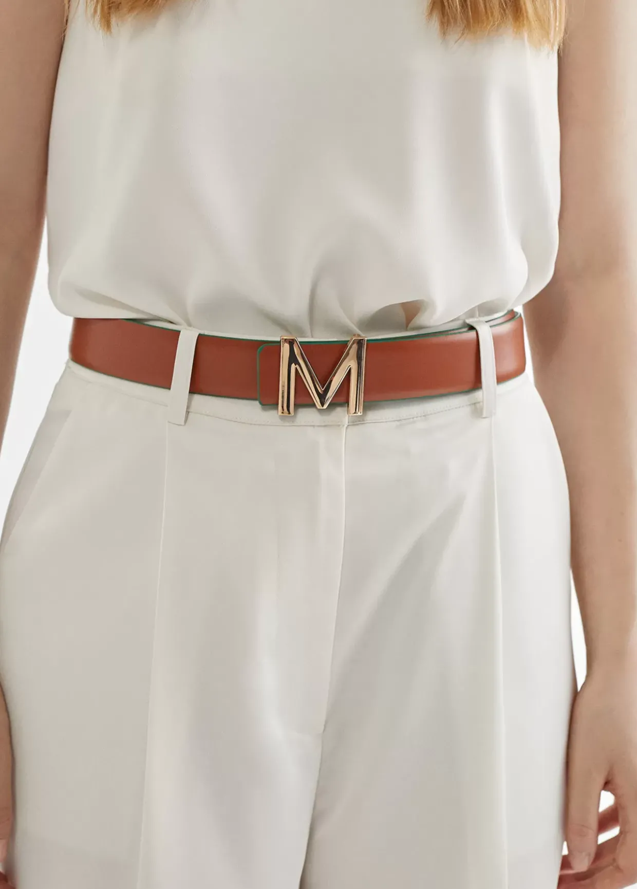 Cinturón reversible hebilla dorada