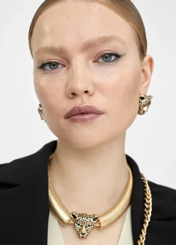 Collar cabeza leopardo