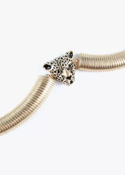 Collar cabeza leopardo
