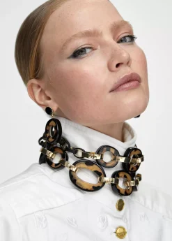 Collar con aros animal print