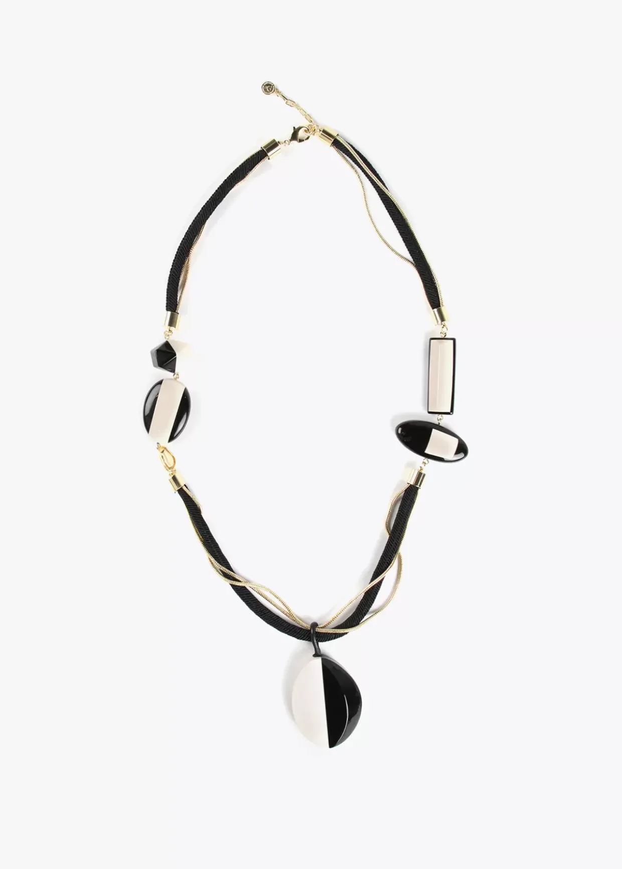 Collar cordón blanco y negro