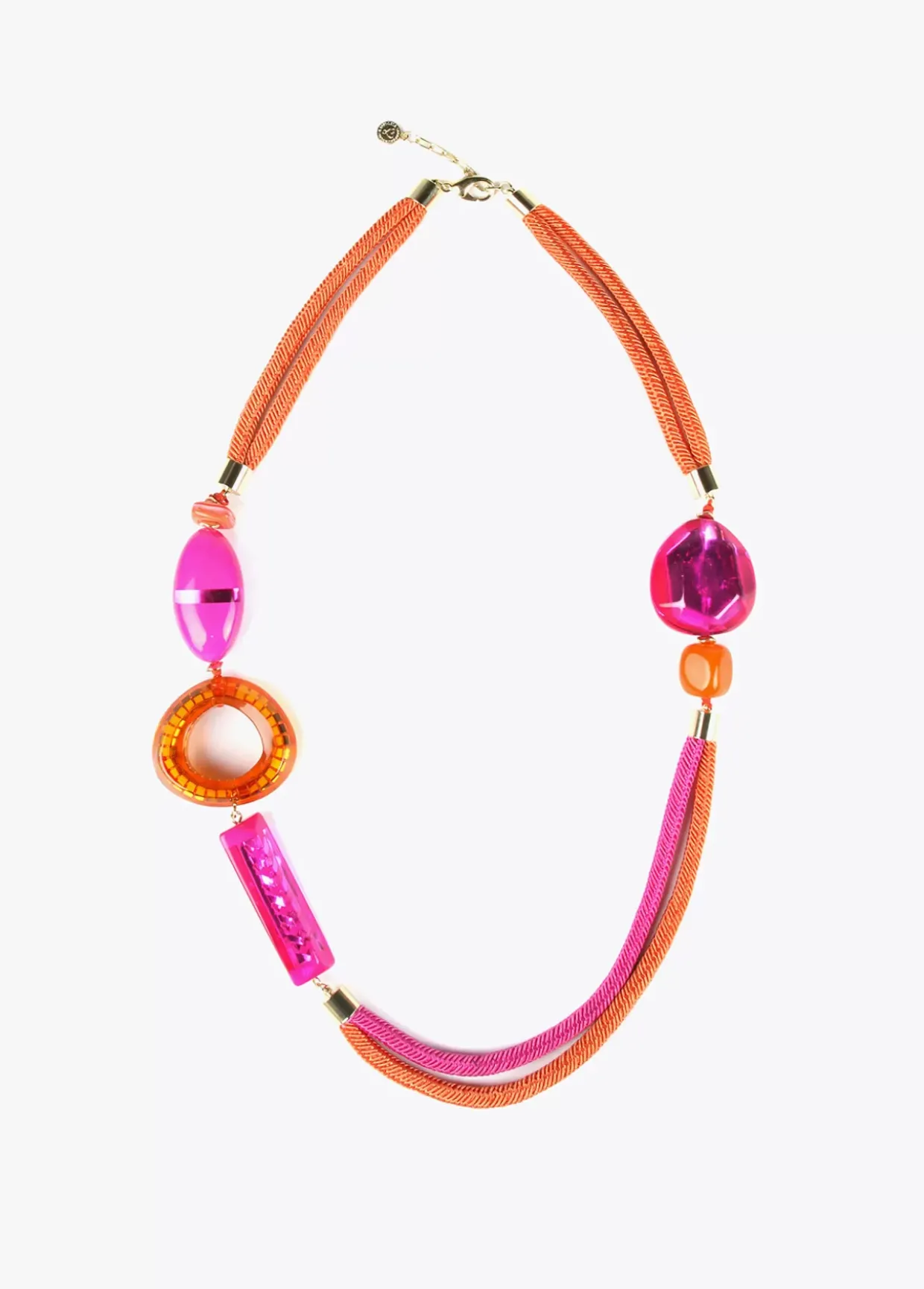 Collar cordón y abalorios