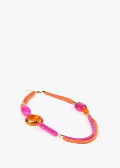 Collar cordón y abalorios