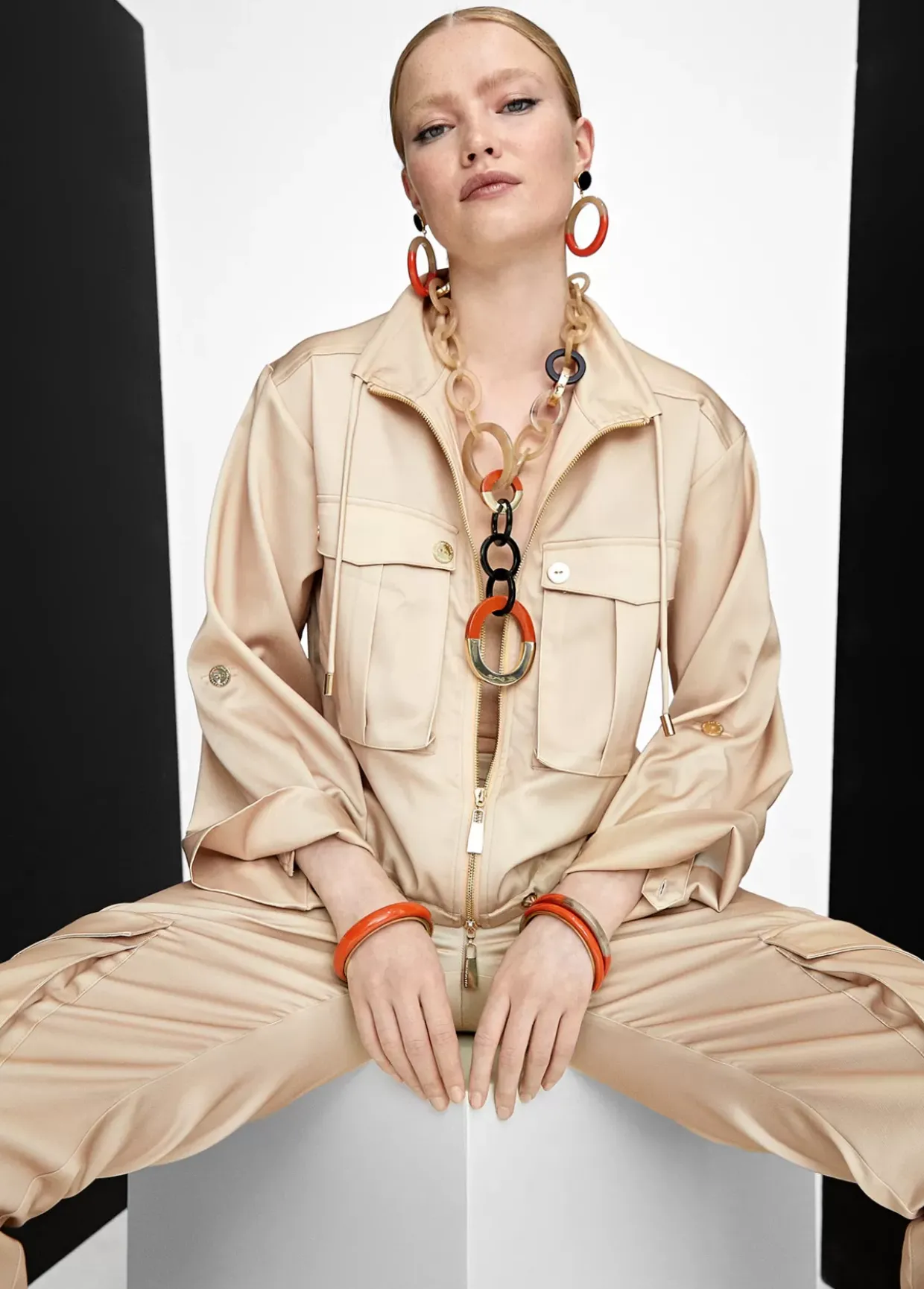 Collar de aros bicolor