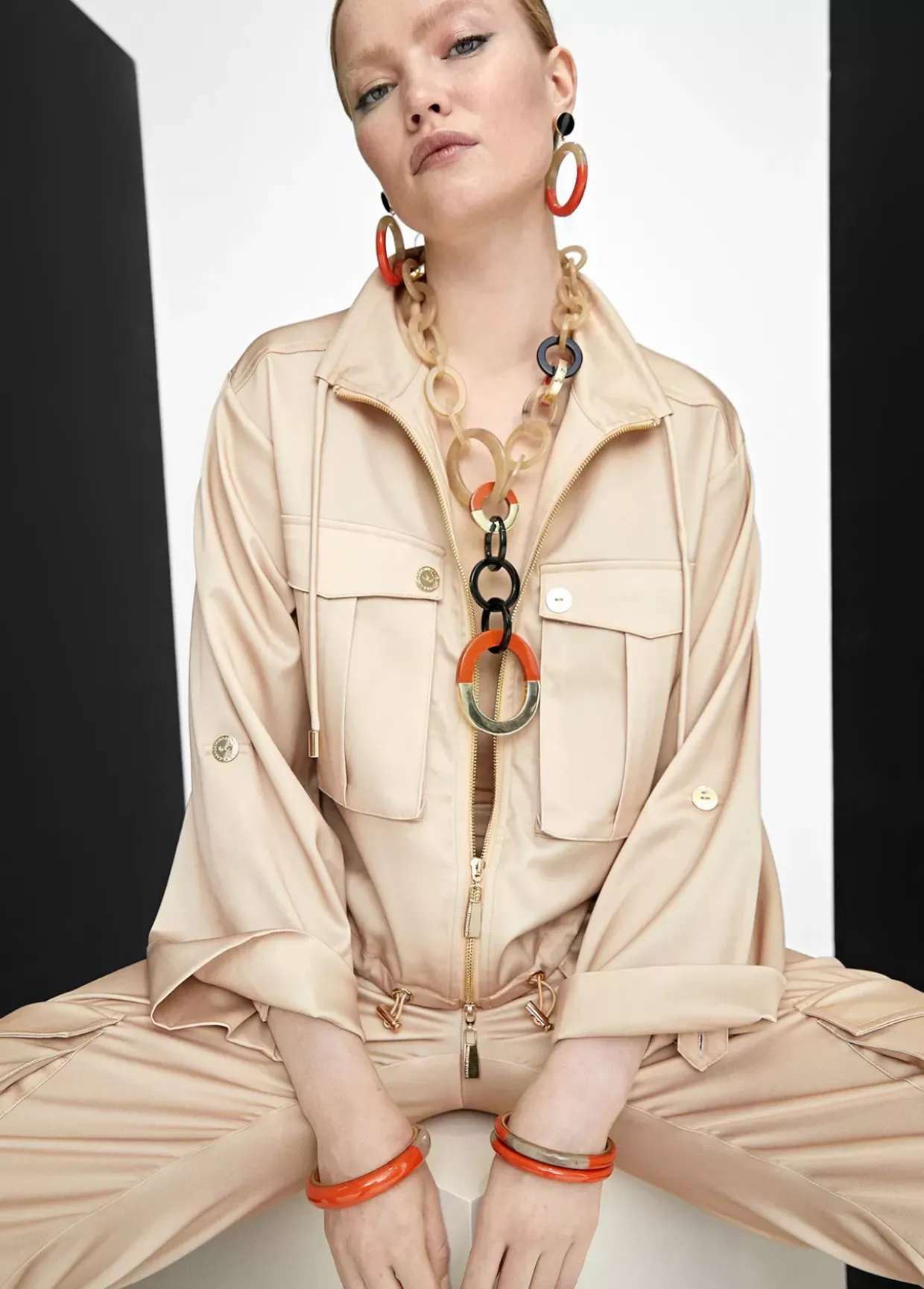 Collar de aros bicolor