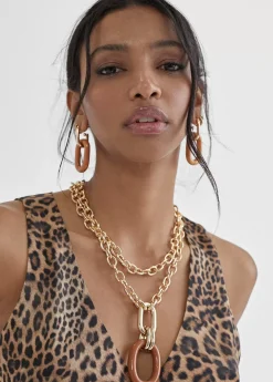 Collar doble cadena y colgante