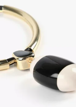 Collar gargantilla blanco y negro