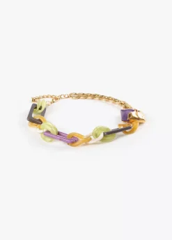 Collar gargantilla dorado con colores combinados