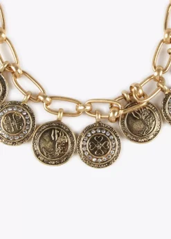 Collar monedas colgantes