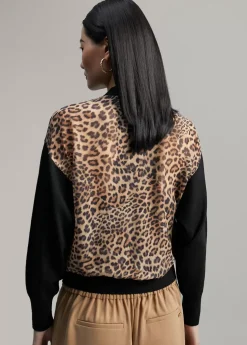 Cárdigan combinado animal print