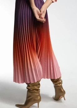 Falda degrade plisada