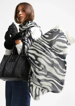 Fular logo y estampado zebra
