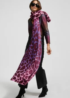 Fular plisado animal print