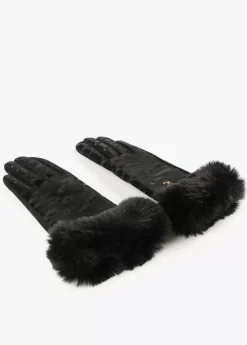 Guantes animal print negro