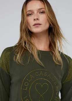 Jersey punto logo strass