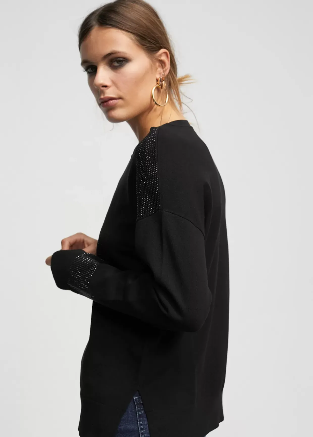 Jersey punto logo strass