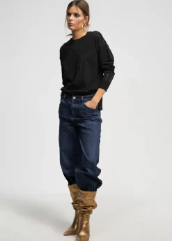 Jersey punto logo strass