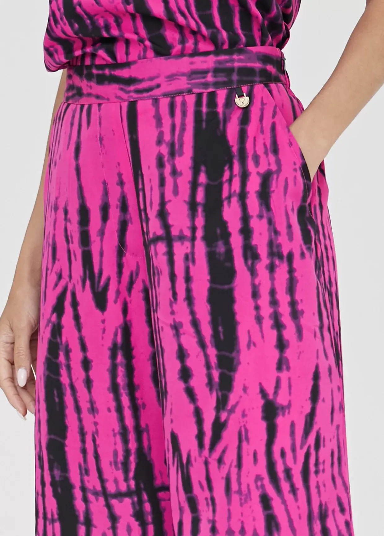 Pantalón ancho bicolor